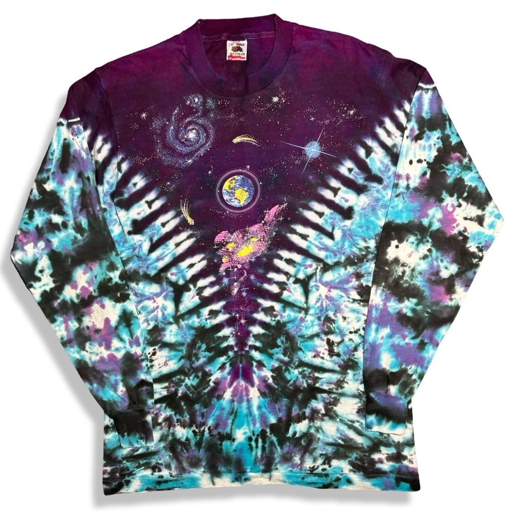 Vintage 90s Galaxy Tie-Dye Longsleeve Shirt